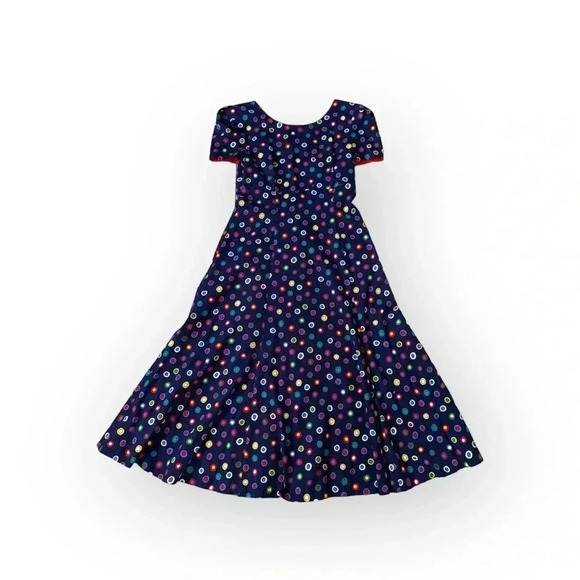 leslie lucks vintage retro pin up polka dot midi dress - Picture 1 of 9